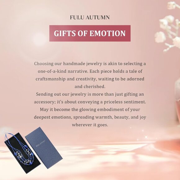 Sapphire multi-strand layered beaded crystal necklace for women with lobster cla - Picture 7 of 7